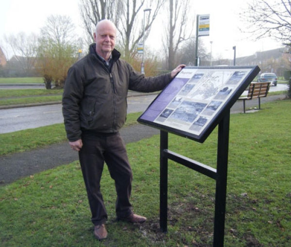 Malcolm Cowan with the Peartree interpretation board